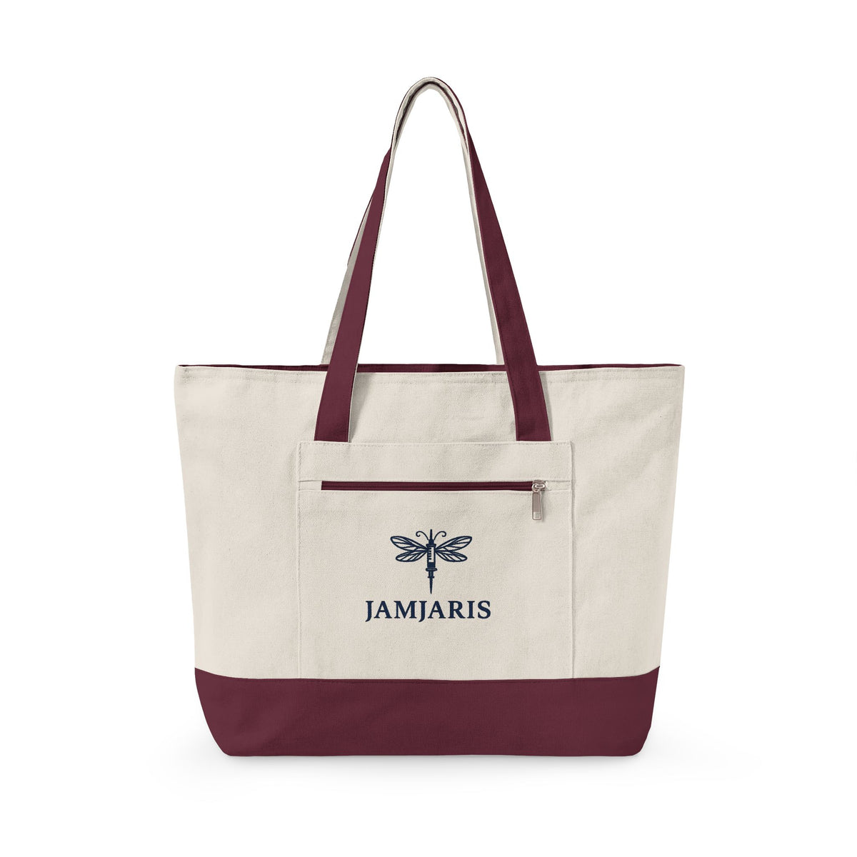 Jamjaris Zippered Canvas Work Tote for Healthcare Professionals