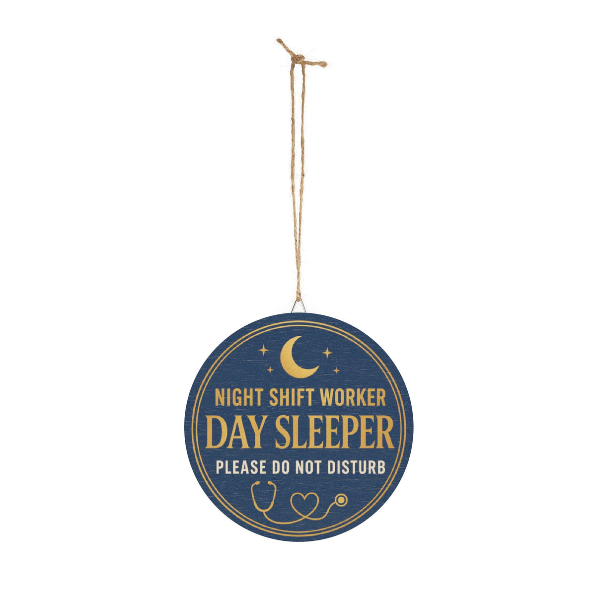 Night Shift Worker Day Sleeper Wooden Door Sign