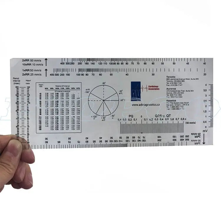 ECG/EKG Measurement Ruler – Cardiac & Nursing Reference Tool