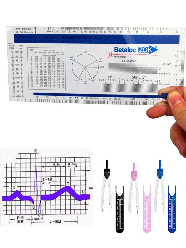 ECG/EKG Measurement Ruler – Cardiac & Nursing Reference Tool