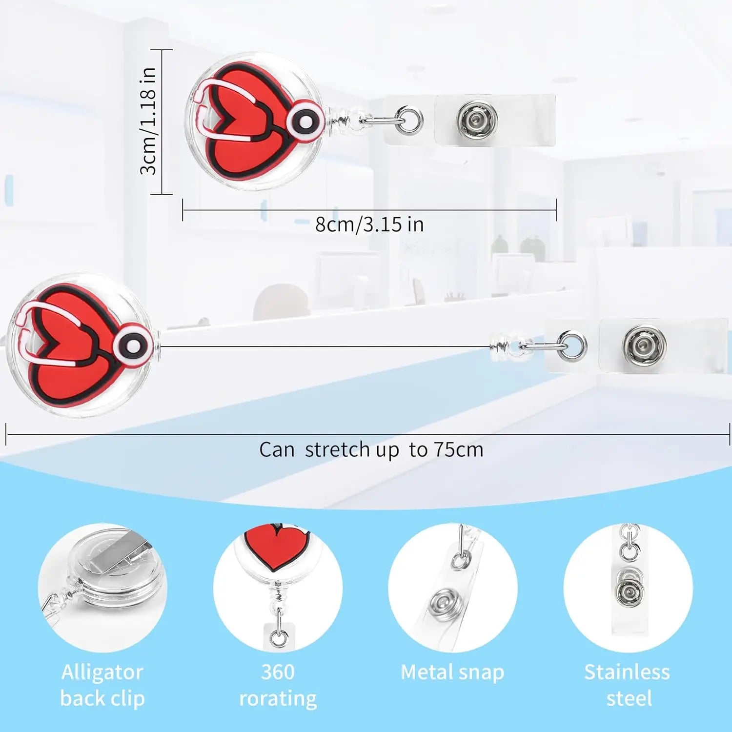 Medical Retractable Badge Reel